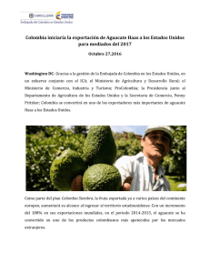 Colombia iniciaría la exportación de Aguacate Haas a los Estados