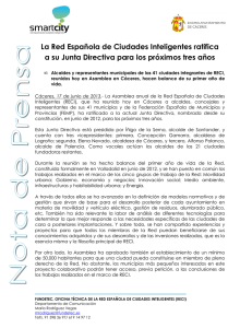 La Red Española de Ciudades Inteligentes ratifica a su Junta