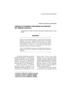 Tamizaje Fitoqu&iacute;mico preliminar de Especies