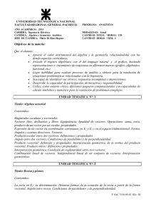 Programa Algebra y Geometría Analítica 2015