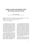 DISOCIACIÓN/ANONIMIZACIÓN DE LOS DATOS DE SALUD