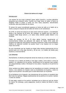 Cáncer de mama en la mujer Introducción Las mamas de una mujer