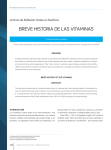 BREVE HISTORIA DE LAS VITAMINAS
