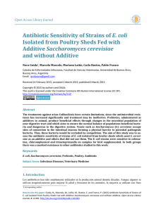 Antibiotic Sensitivity of Strains of E. coli Isolated from Poultry