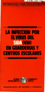 la infeccion por el virus del (vih) en guarderias y centros escolares