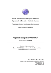Programa de la asignatura “PUBLICIDAD”