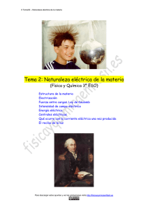 Tema 2: Naturaleza eléctrica de la materia