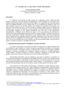 Un análisis de la relación entre las Religiones