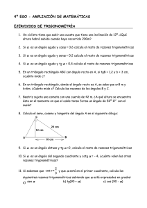 4º eso - ampliación de matemáticas ejercicios de trigonometría