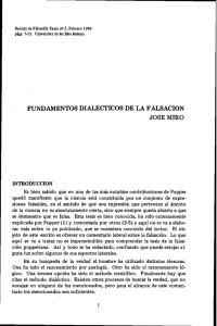 fundamentos dialecticos de la falsacion jose miro