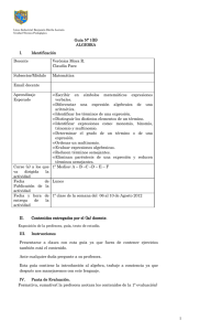 Guía de Introducción Lenguaje Algebraico