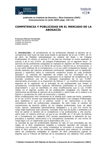 COMPETENCIA Y PUBLICIDAD EN EL MERCADO DE LA ABOGAC&Iacute;A
