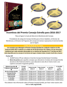 Incentivos del Premio Consejo Estrella para 2016-2017