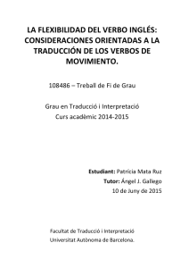 la flexibilidad del verbo inglés: consideraciones