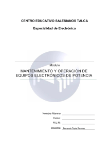 mantenimiento y operación de equipos electrónicos de potencia