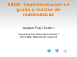 SAGE: implementación en grado y máster de matemáticas