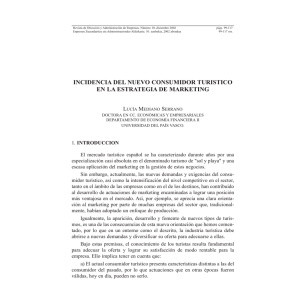 incidencia del nuevo consumidor turistico