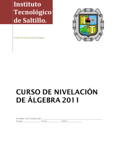 Curso de Nivelación de Álgebra 2011