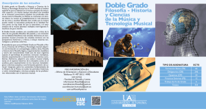 Doble Grado en Filosofía-Historia y CC de la Música y Tecnología