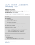 EJEMPLO CONEXIÓN A BASE DE DATOS LOCAL DE SQL Server
