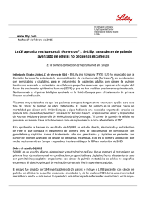 La CE aprueba necitumumab (Portrazza®), de Lilly, para cáncer de