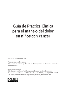 Guía de Práctica Clínica para el manejo del dolor en niños con cáncer