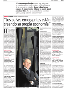 “Los países emergentes están creando su propia economía”