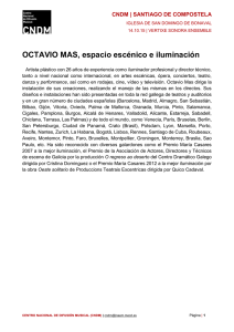 OCTAVIO MAS, espacio escénico e iluminación