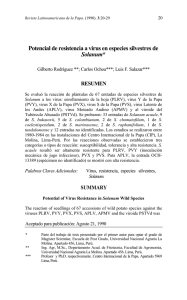 Potencial de resistencia a virus en especies