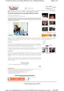 El Cáncer de Mama - Tómatelo a Pecho