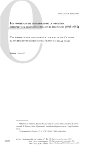 (1945-1955) The problems of development of argentine`s auto parts