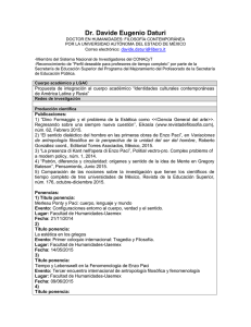Dr. Davide Eugenio Daturi - Facultad de Humanidades