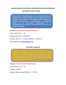 DELEGACIONES DE PASTORAL ARQUIDI&Oacute;CESIS DE