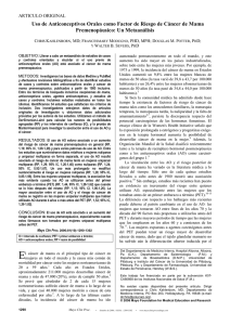 Uso de Anticonceptivos Orales como Factor de Riesgo de Cáncer