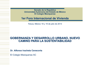 Gobernanza y Desarrollo Urbano, Nuevo Camino para la