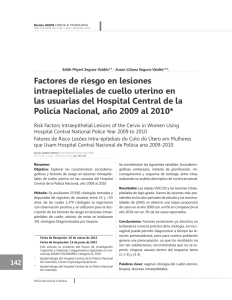 Factores de riesgo en lesiones intraepiteliales de cuello uterino en