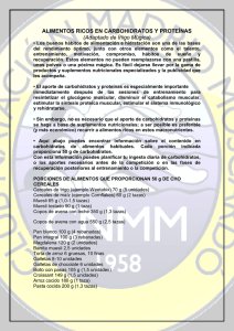 ALIMENTOS RICOS EN CARBOHIDRATOS Y PROTEÍNAS