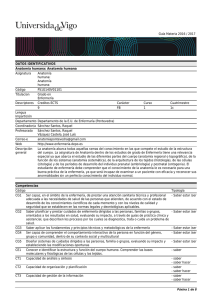 Guía Materia 2016 / 2017 DATOS IDENTIFICATIVOS Anatomía