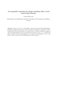 An asymptotic expansion for integer partitions after a local