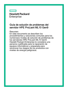 Guía de solución de problemas del servidor HPE ProLiant ML10 Gen9