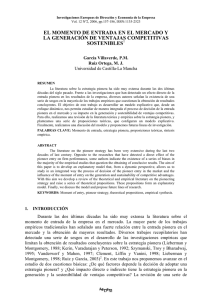 El momento de entrada en el mercado y la generación de