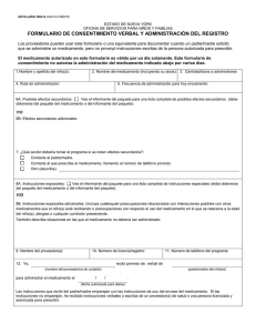 formulario de consentimiento verbal y administración del registro