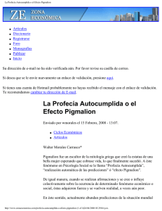 La Profec&iacute;a Autocumplida o el Efecto Pigmalion