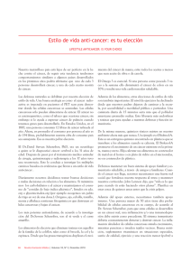 Estilo de vida anti-cancer: es tu elección