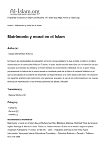 Matrimonio y moral en el Islam - Al