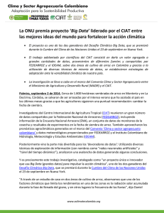 La ONU premia proyecto `Big Data` liderado por el CIAT entre