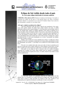 Eclipse total de Sol - Observatorio Astronómico de Córdoba