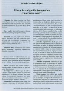 Etica e investigación terapéutica con células madre - Inif-UCR