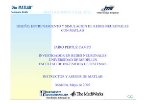 diseño, entrenamiento y simulacion de redes neuronales con matlab