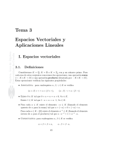 Tema 3 Espacios Vectoriales y Aplicaciones